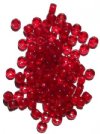 100 4x6mm Crow Beads Transparent Red